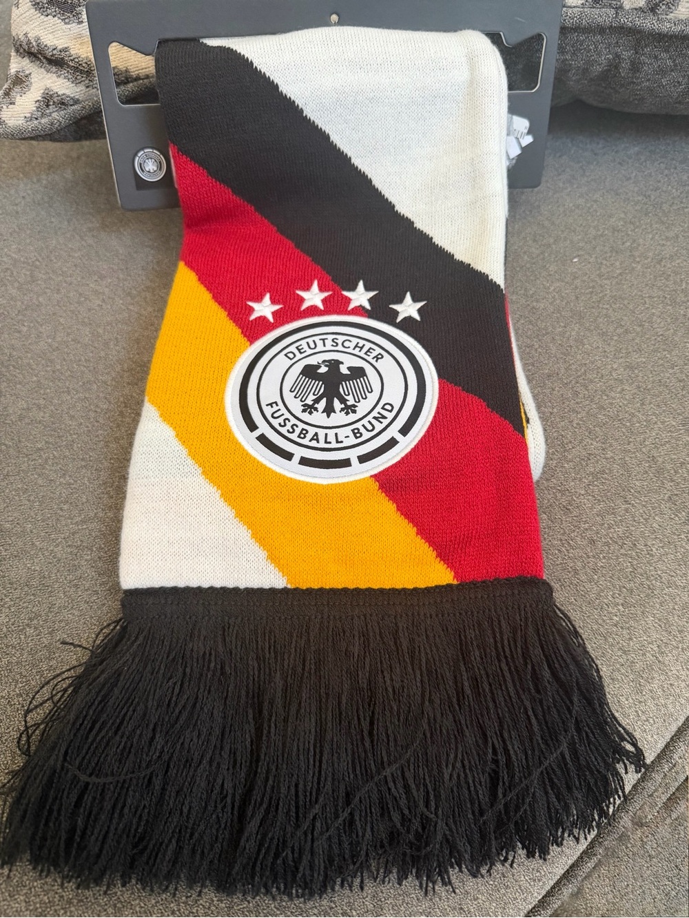 adidas Germany Black Red Yellow Crest Knit Scarf